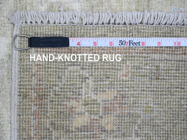 2'9" x 9'11" New Hand Knotted Green Wool Runner Oriental Rug - MOA10289937