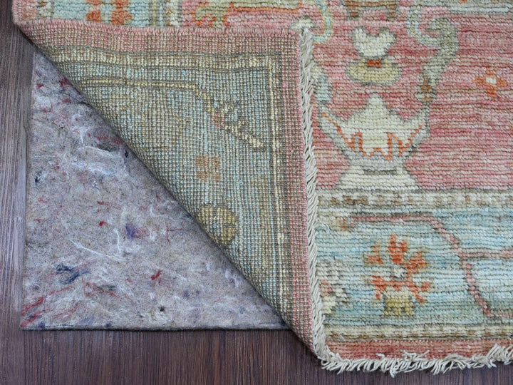 2'9" x 9'7" New Hand Knotted Pink Wool Runner Oriental Rug - MOA10289939