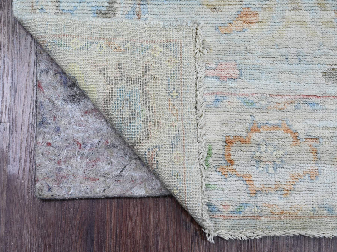 3'1" x 10'0" New Hand Knotted Grey Wool Runner Oriental Rug - MOA10289940