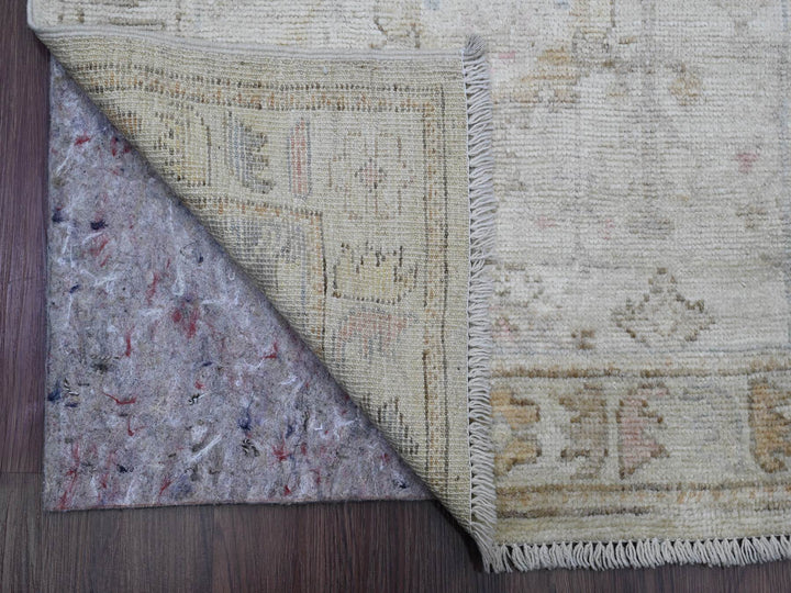 2'10" x 12'7" New Hand Knotted Ivory Wool Runner Oriental Rug - MOA10289942