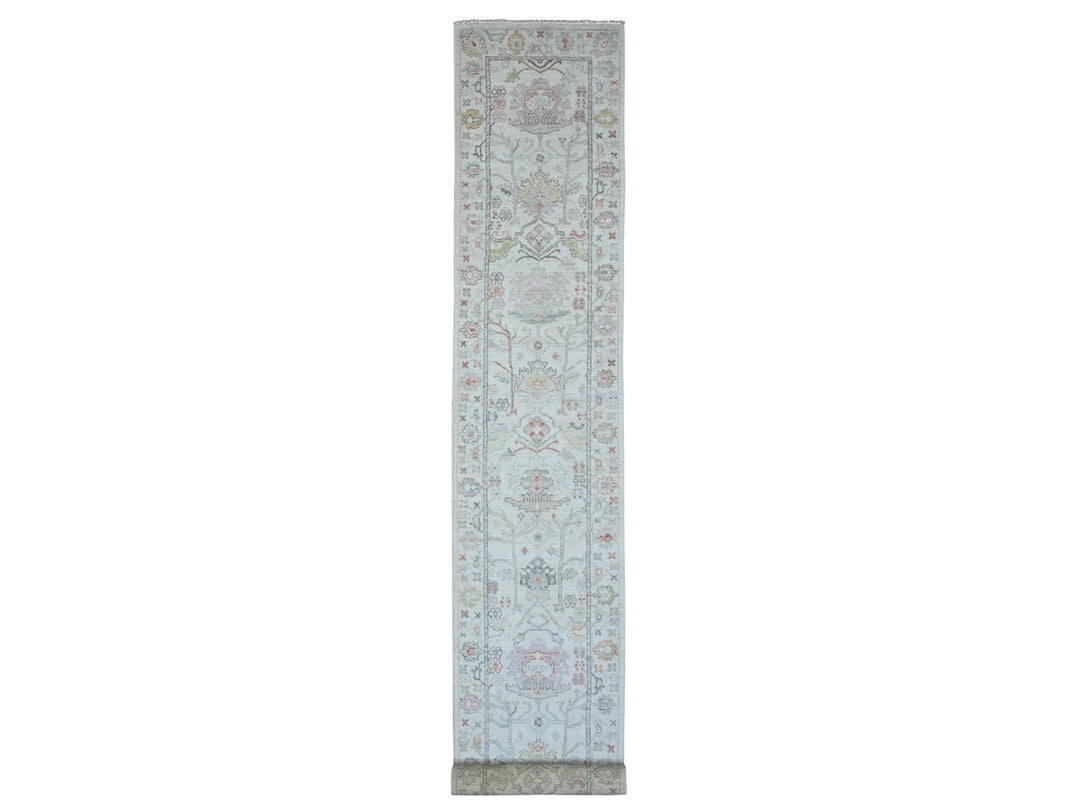 3'0" x 22'5" New Hand Knotted Ivory Wool Runner Oriental Rug - MOA10289944