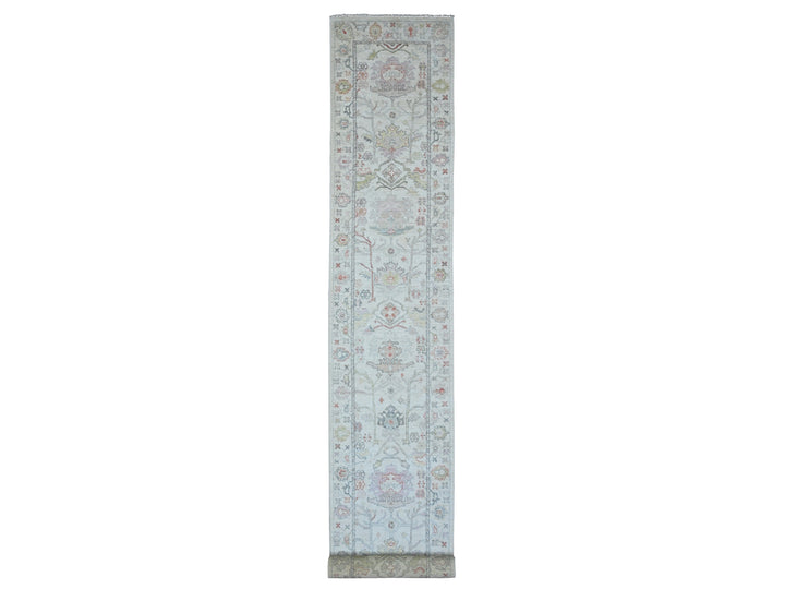 3'0" x 22'5" New Hand Knotted Ivory Wool Runner Oriental Rug - MOA10289944