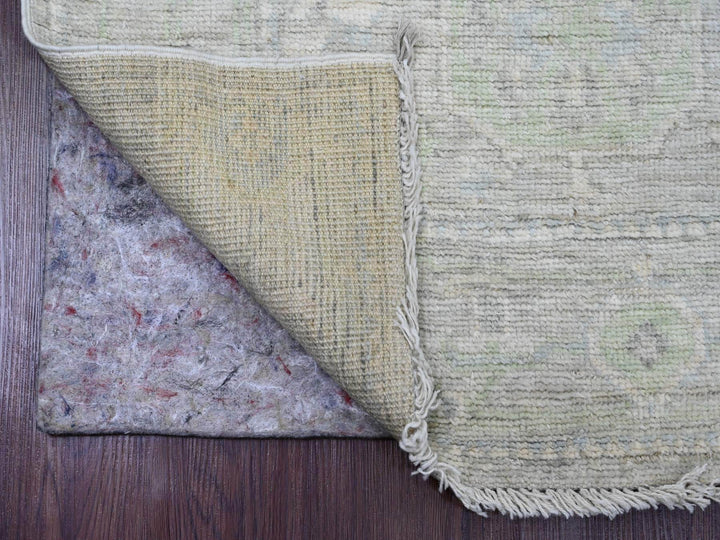 2'9" x 9'7" New Hand Knotted Grey Wool Runner Oriental Rug - MOA10289946
