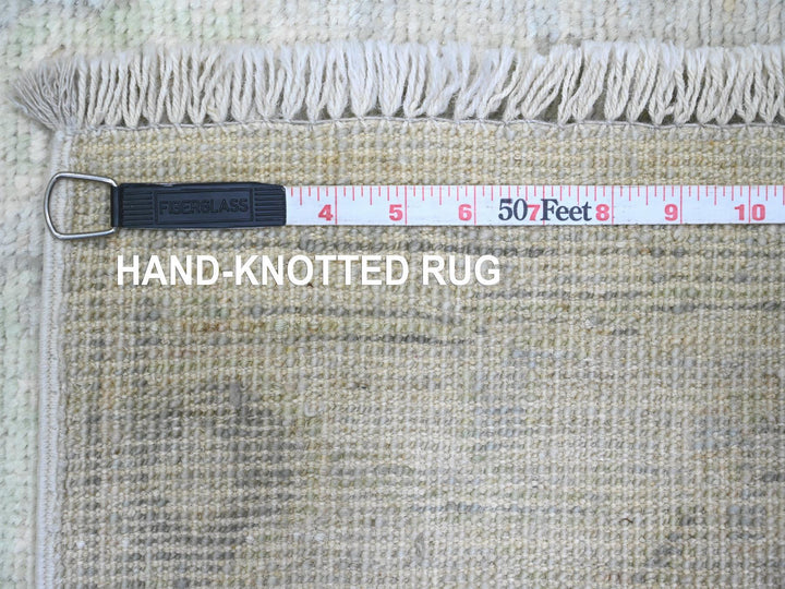 2'9" x 9'7" New Hand Knotted Grey Wool Runner Oriental Rug - MOA10289946
