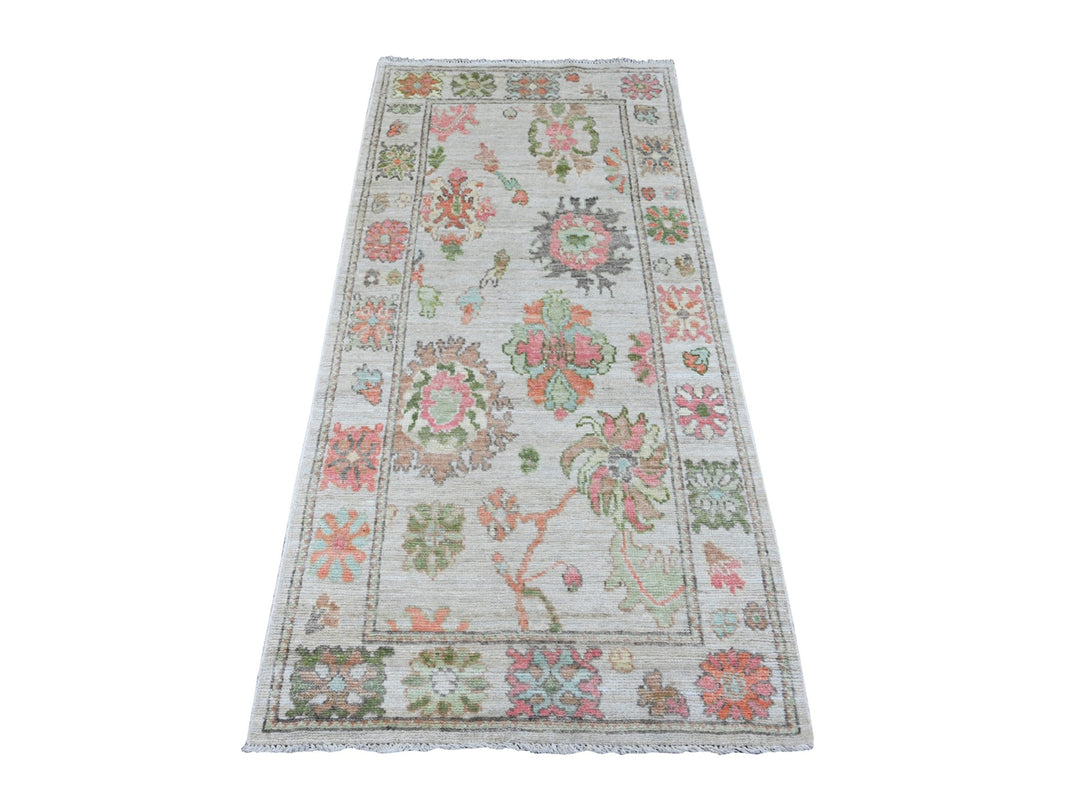 2'11" x 5'11" New Hand Knotted Ivory Wool Runner Oriental Rug - MOA10289949