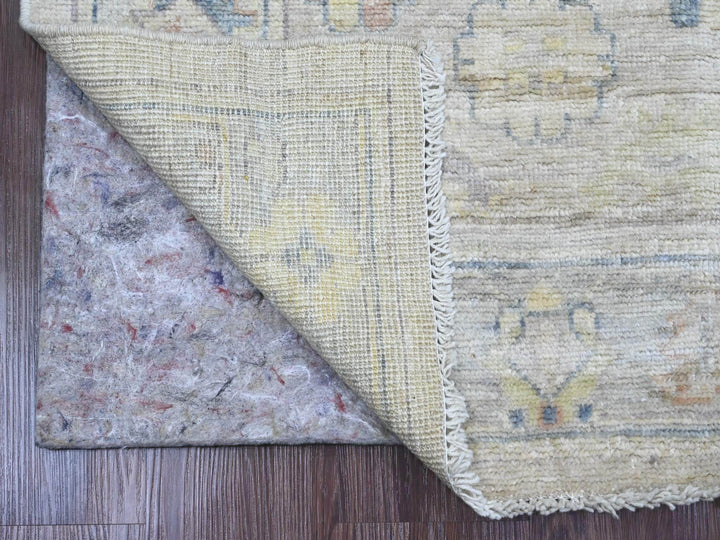2'8" x 5'7" New Hand Knotted Grey Wool Runner Oriental Rug - MOA10289955