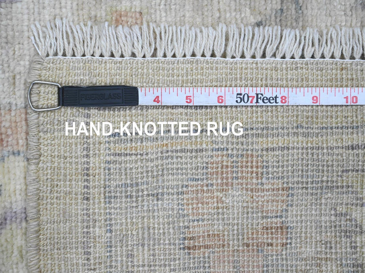 2'8" x 5'7" New Hand Knotted Grey Wool Runner Oriental Rug - MOA10289955