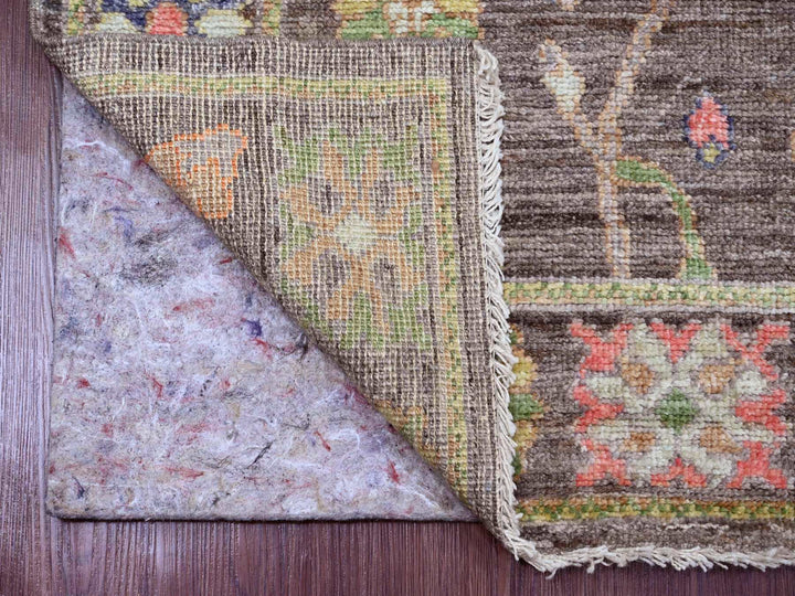 2'10" x 10'4" New Hand Knotted Brown Wool Runner Oriental Rug - MOA10289956