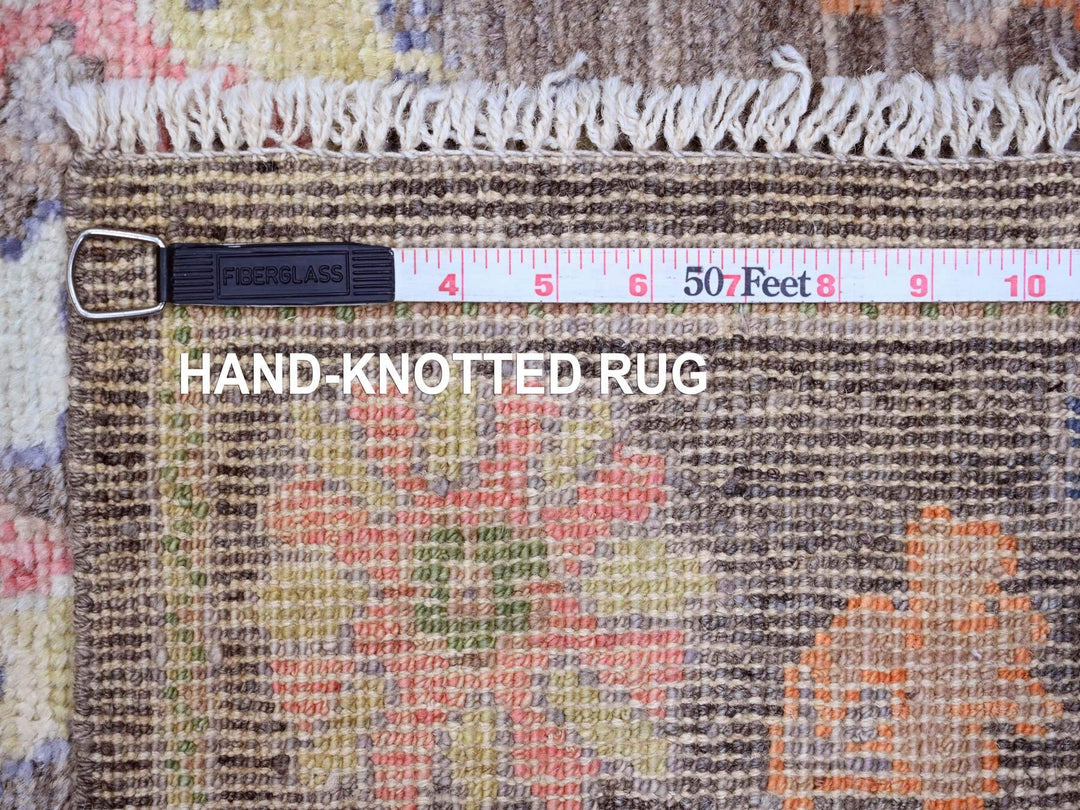 2'10" x 10'4" New Hand Knotted Brown Wool Runner Oriental Rug - MOA10289956