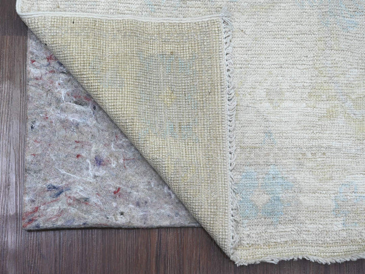 2'7" x 9'10" New Hand Knotted Ivory Wool Runner Oriental Rug - MOA10289957