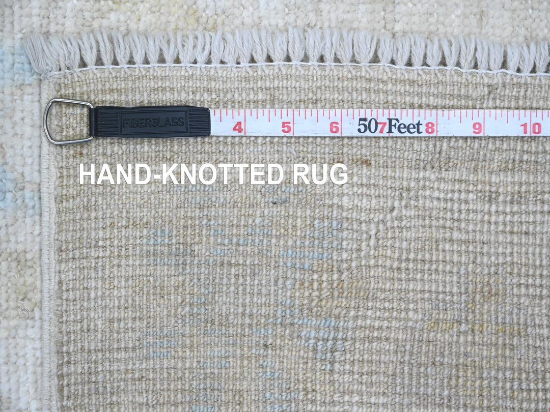 2'7" x 9'10" New Hand Knotted Ivory Wool Runner Oriental Rug - MOA10289957