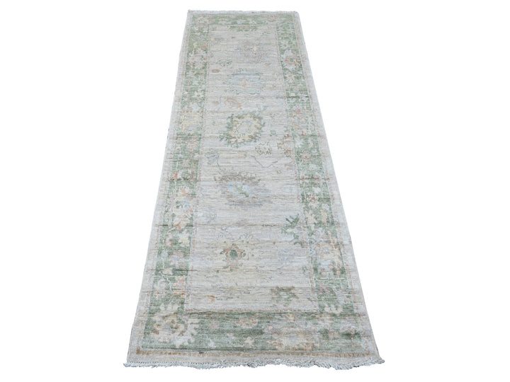 2'8" x 7'11" New Hand Knotted Ivory Wool Runner Oriental Rug - MOA10289958