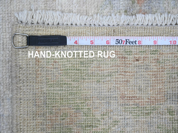 2'8" x 7'11" New Hand Knotted Ivory Wool Runner Oriental Rug - MOA10289958