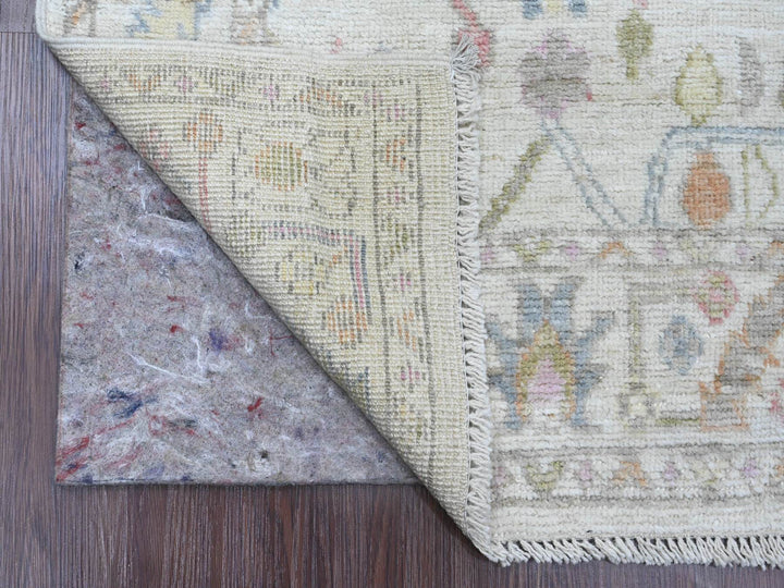 2'8" x 11'8" New Hand Knotted Ivory Wool Runner Oriental Rug - MOA10289961