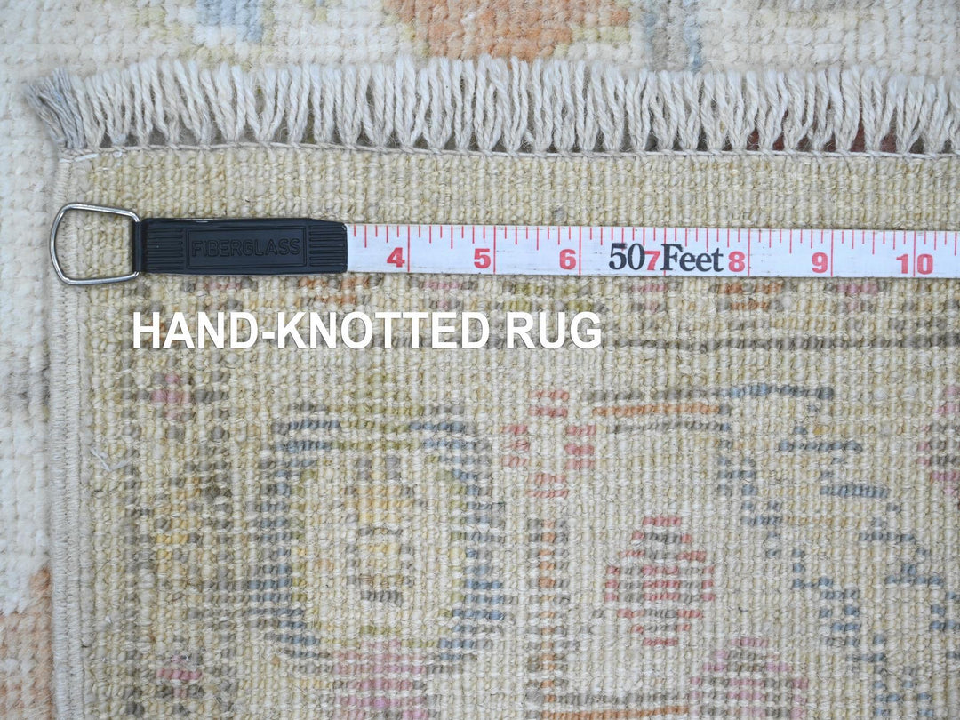2'8" x 11'8" New Hand Knotted Ivory Wool Runner Oriental Rug - MOA10289961
