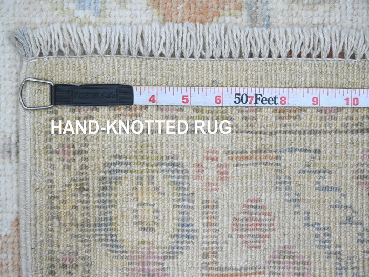 2'8" x 11'8" New Hand Knotted Ivory Wool Runner Oriental Rug - MOA10289961