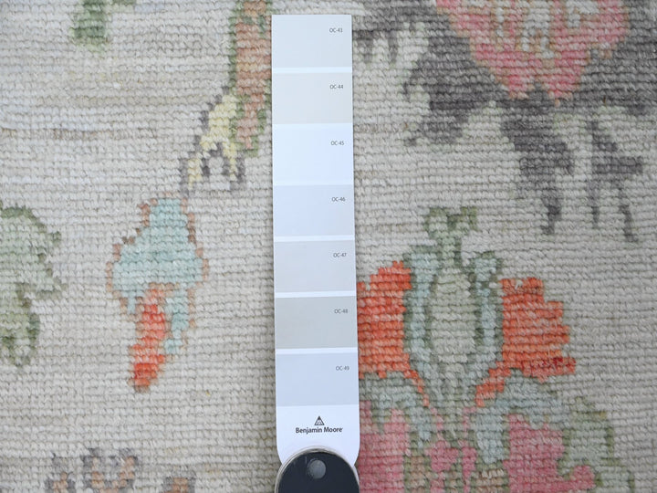 2'9" x 7'11" New Hand Knotted Grey Wool Runner Oriental Rug - MOA10289963