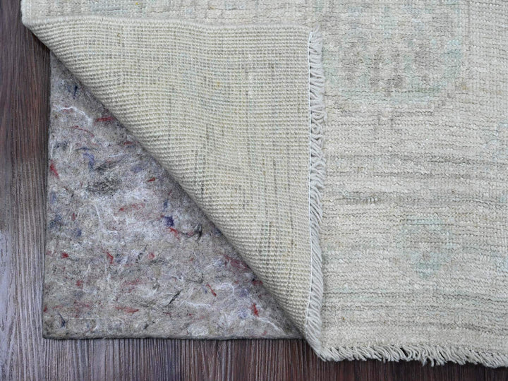 2'8" x 9'7" New Hand Knotted Grey Wool Runner Oriental Rug - MOA10289964