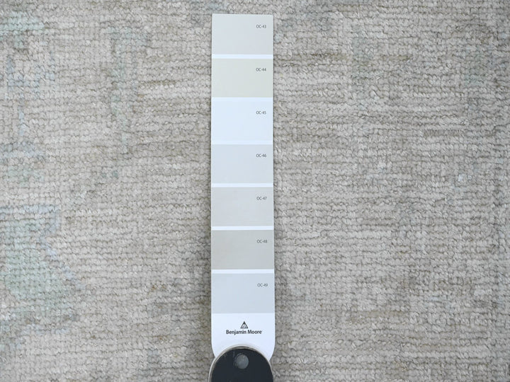 2'8" x 9'7" New Hand Knotted Grey Wool Runner Oriental Rug - MOA10289964