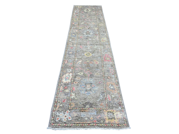 2'10" x 11'10" New Hand Knotted Brown Wool Runner Oriental Rug - MOA10289967