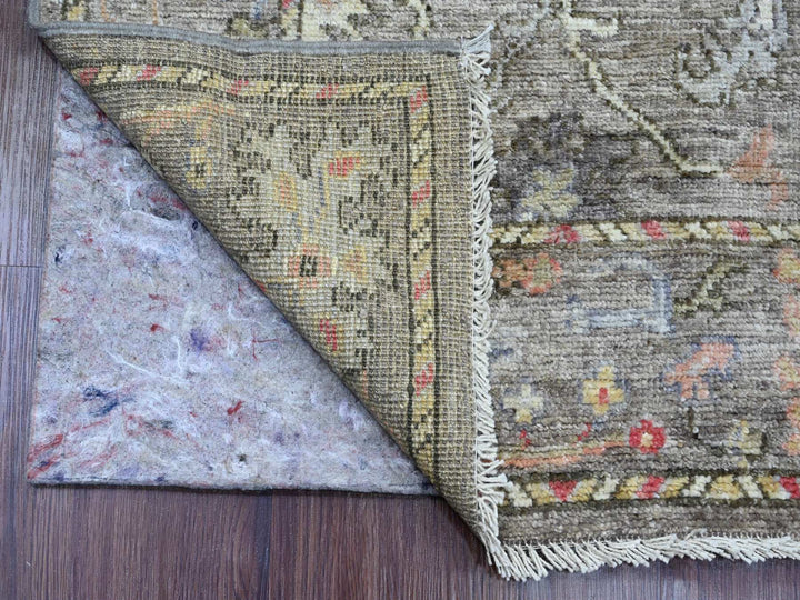2'10" x 11'10" New Hand Knotted Brown Wool Runner Oriental Rug - MOA10289967