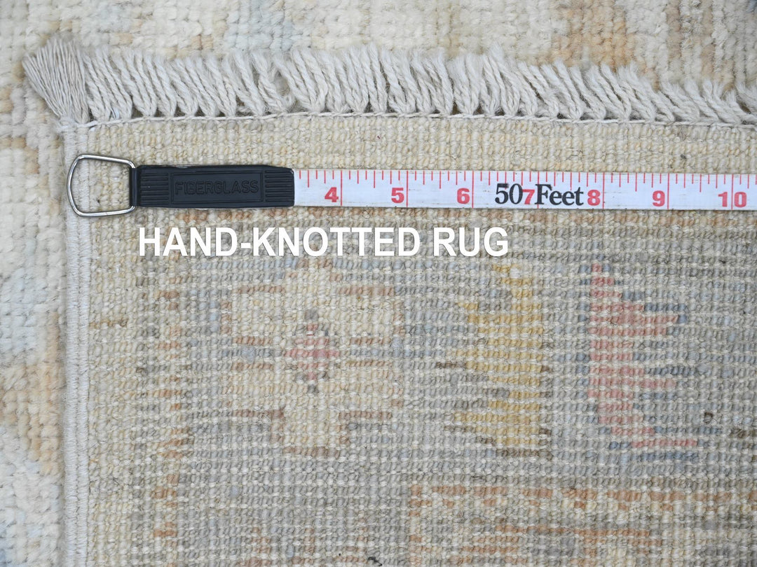 2'9" x 9'5" New Hand Knotted Ivory Wool Runner Oriental Rug - MOA10289969