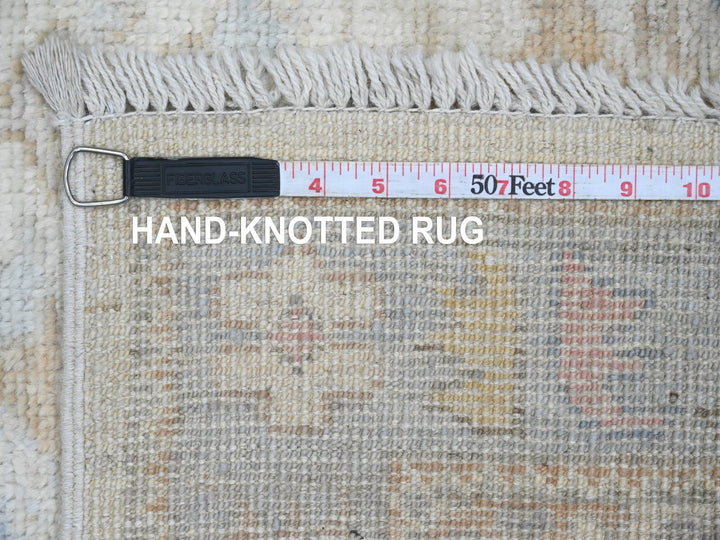 2'9" x 9'5" New Hand Knotted Ivory Wool Runner Oriental Rug - MOA10289969