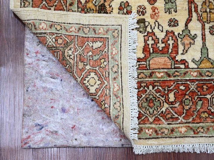 4'8" x 6'3" New Hand Knotted Ivory Wool Rectangle Oriental Rug - MOA10289970