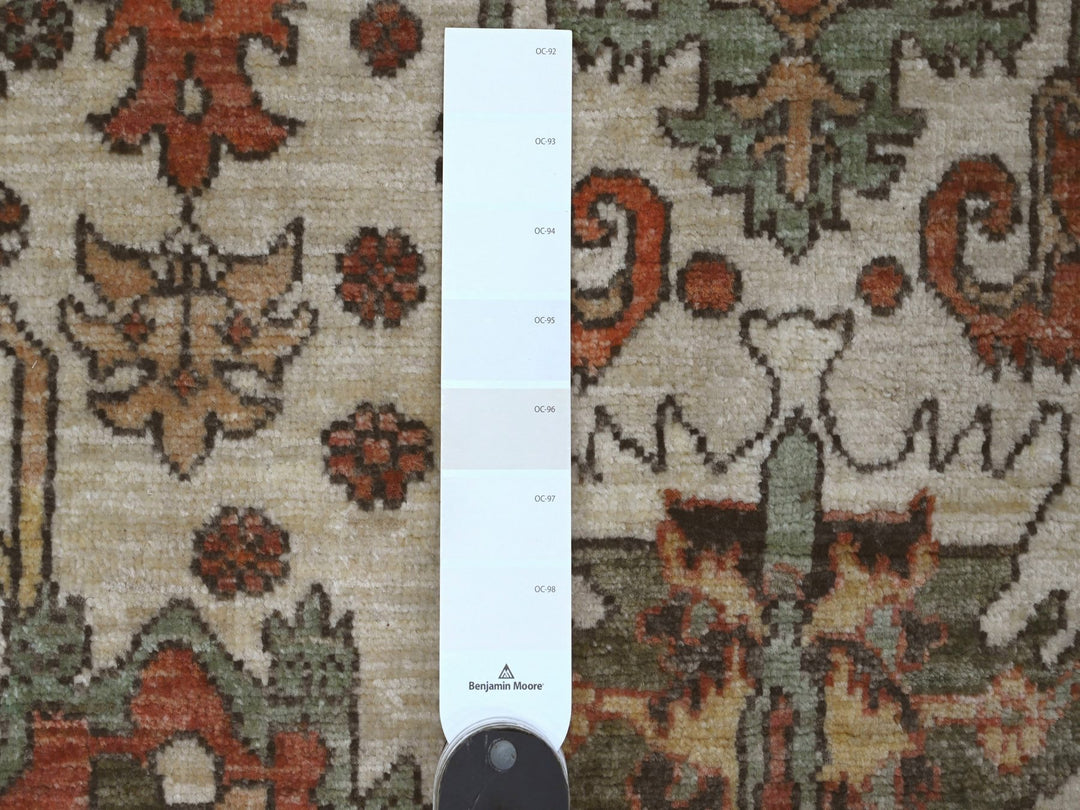 4'8" x 6'3" New Hand Knotted Ivory Wool Rectangle Oriental Rug - MOA10289970