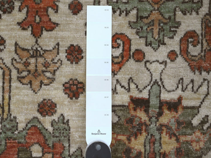 4'8" x 6'3" New Hand Knotted Ivory Wool Rectangle Oriental Rug - MOA10289970