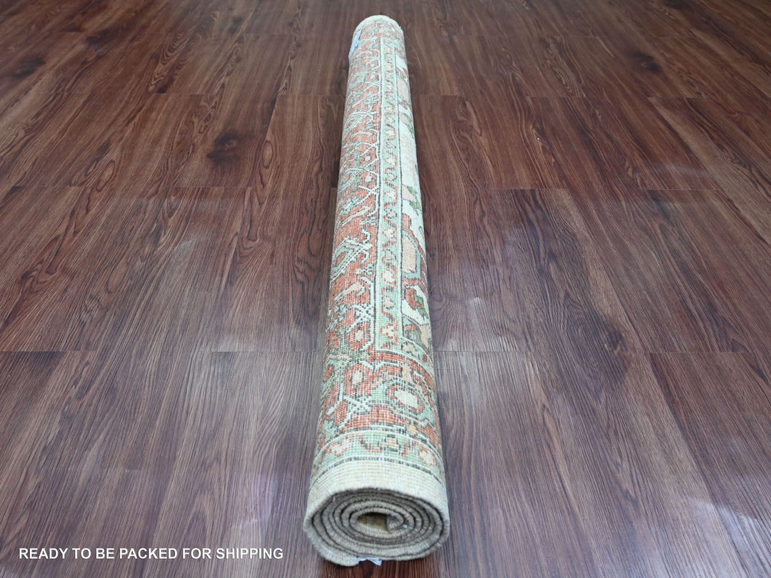 4'8" x 6'3" New Hand Knotted Ivory Wool Rectangle Oriental Rug - MOA10289970