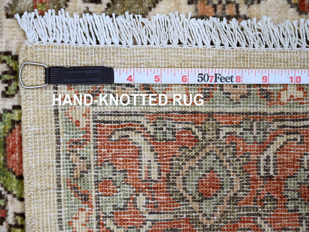 4'8" x 6'3" New Hand Knotted Ivory Wool Rectangle Oriental Rug - MOA10289970