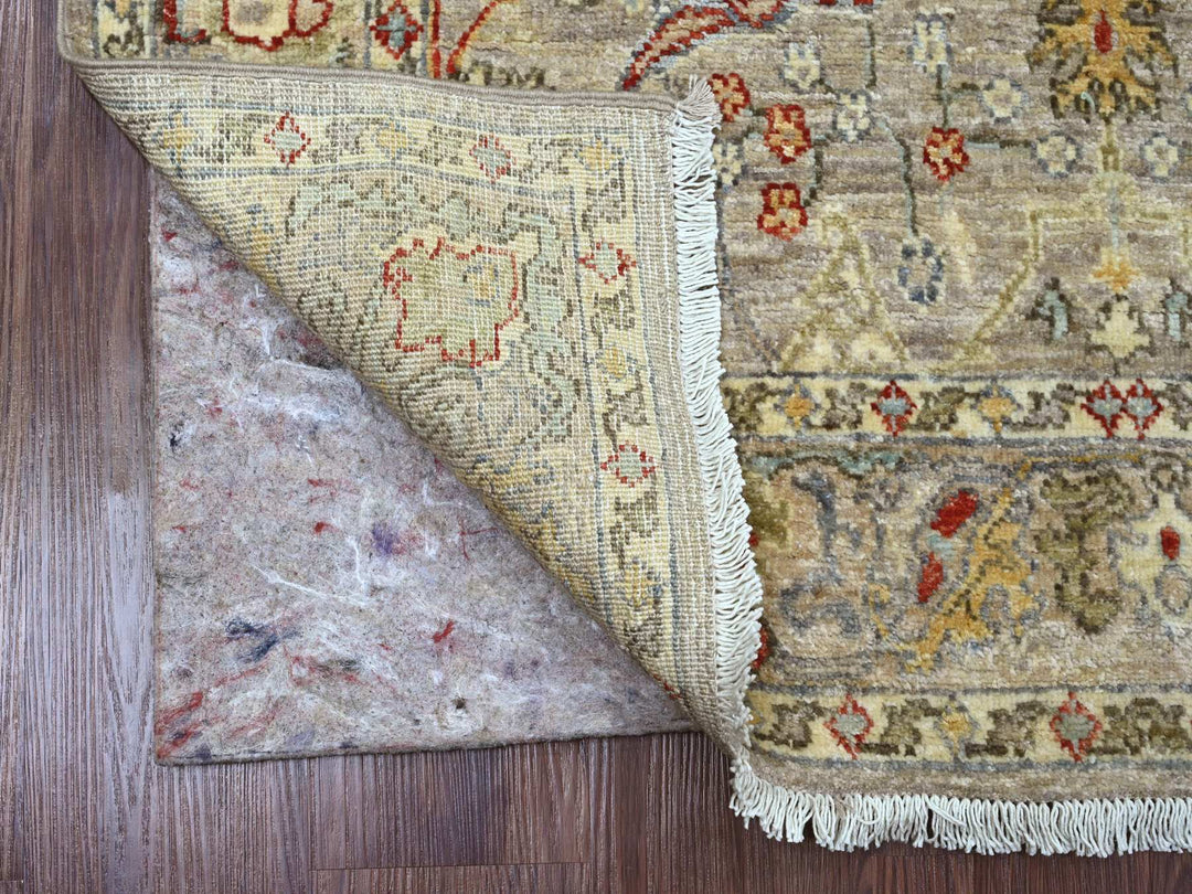 3'10" x 5'9" New Hand Knotted Grey Wool Rectangle Oriental Rug - MOA10289971