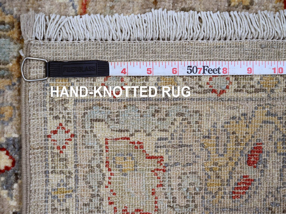 3'10" x 5'9" New Hand Knotted Grey Wool Rectangle Oriental Rug - MOA10289971