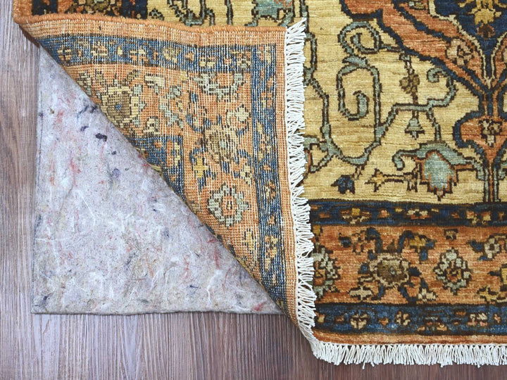 4'1" x 5'11" New Hand Knotted Orange Wool Rectangle Oriental Rug - MOA10289974