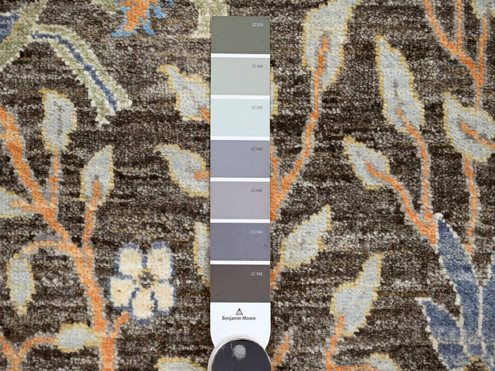 4'0" x 11'11" New Hand Knotted Grey Wool Runner Oriental Rug - MOA10289980