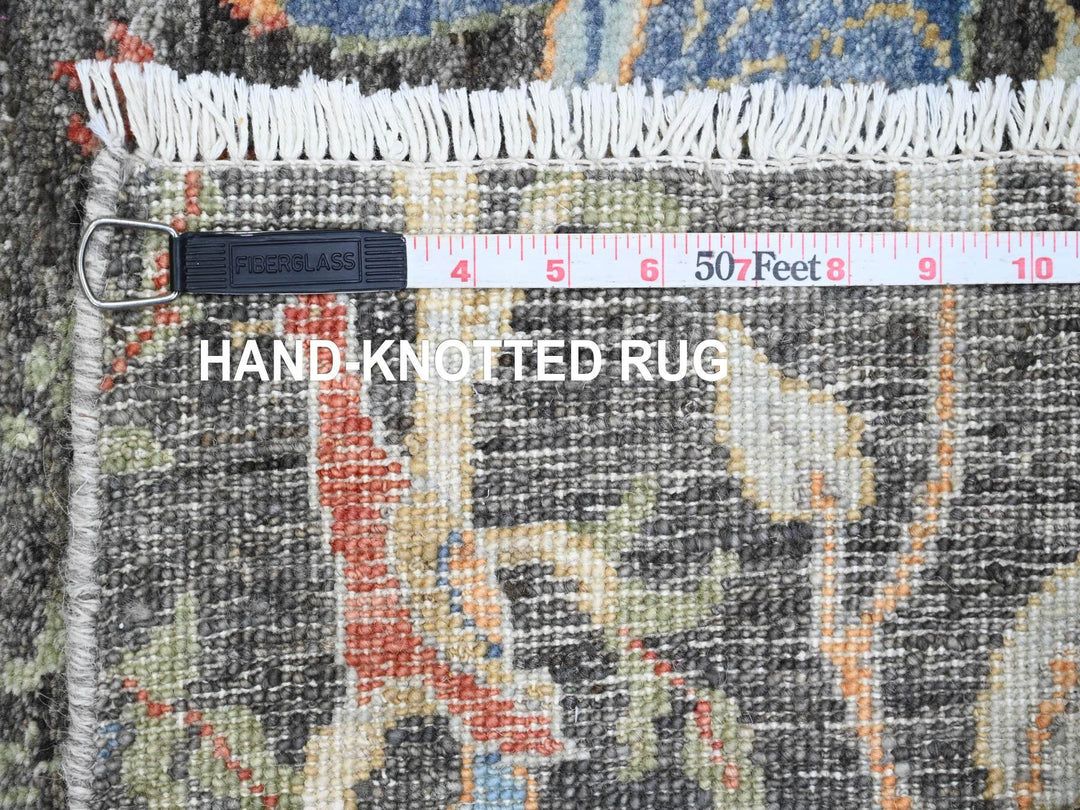 4'0" x 11'11" New Hand Knotted Grey Wool Runner Oriental Rug - MOA10289980