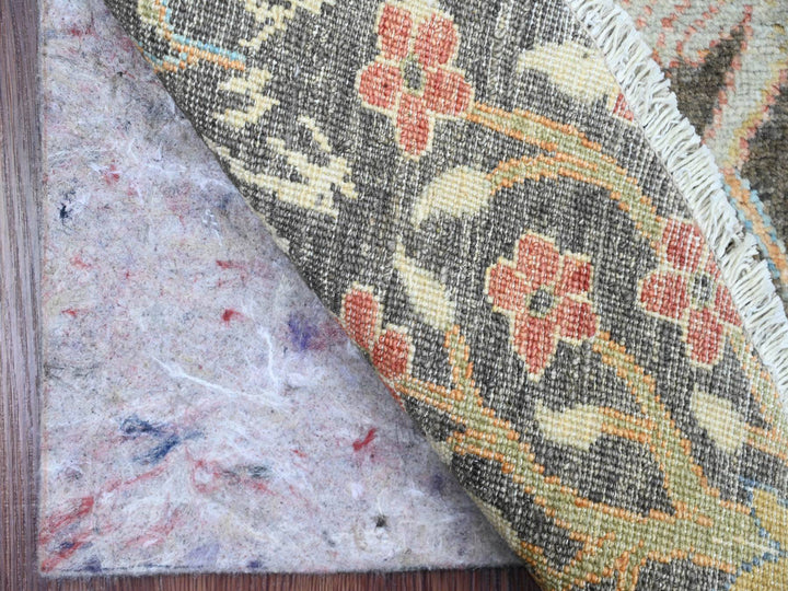 6'0" x 6'0" New Hand Knotted Grey Wool Round Oriental Rug - MOA10289982