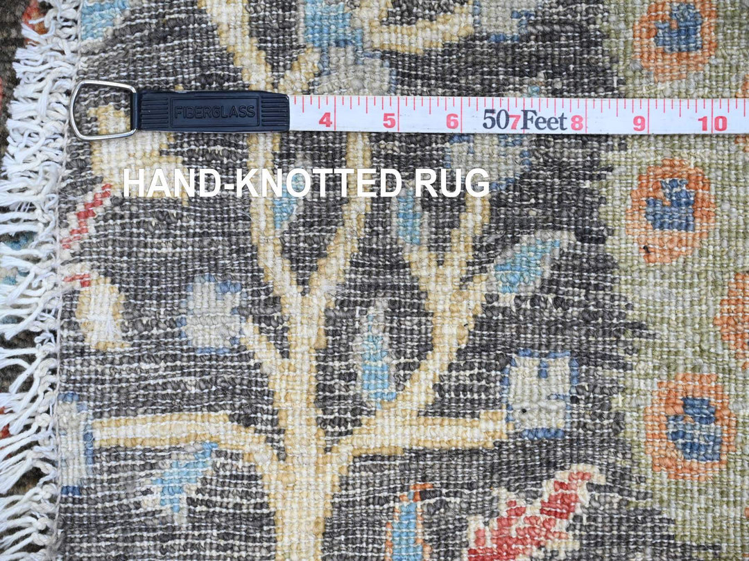 6'0" x 6'0" New Hand Knotted Grey Wool Round Oriental Rug - MOA10289982
