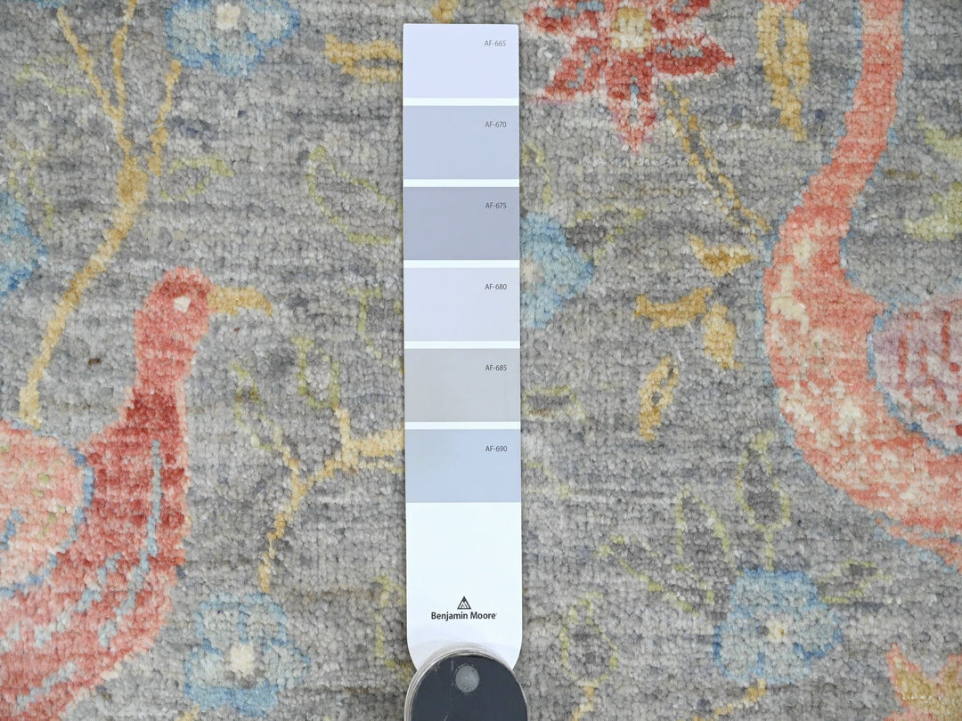10'0" x 10'1" New Hand Knotted Grey Wool Round Oriental Rug - MOA10289983