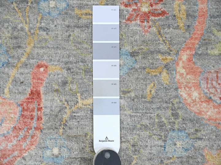 10'0" x 10'1" New Hand Knotted Grey Wool Round Oriental Rug - MOA10289983