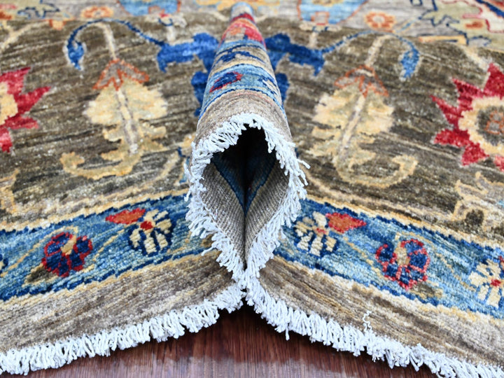 9'11" x 9'11" New Hand Knotted Grey Wool Round Oriental Rug - MOA10289984
