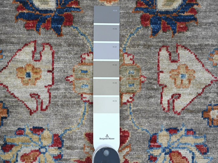 9'11" x 9'11" New Hand Knotted Grey Wool Round Oriental Rug - MOA10289984
