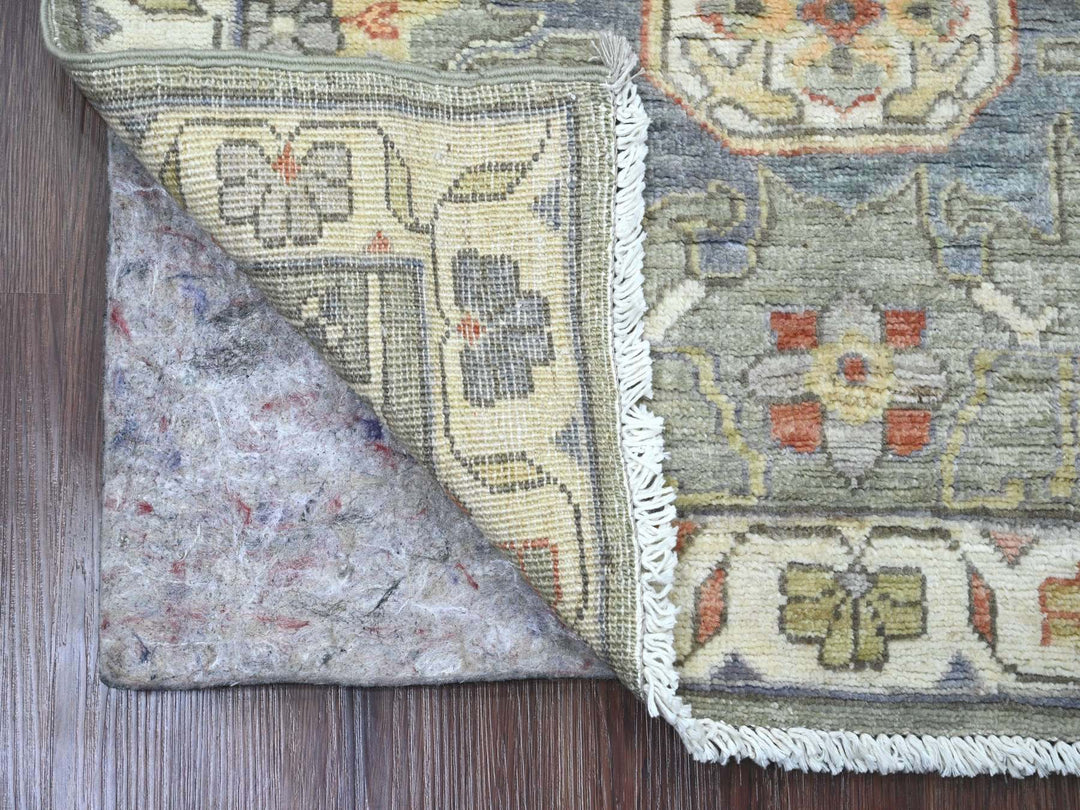 2'8" x 8'0" New Hand Knotted Green Wool Runner Oriental Rug - MOA10289987