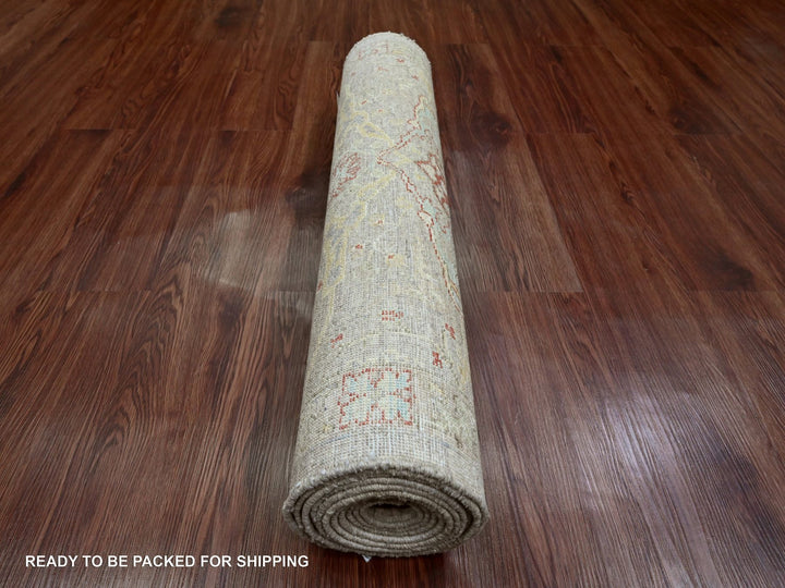 2'11" x 11'8" New Hand Knotted Brown Wool Runner Oriental Rug - MOA10289990