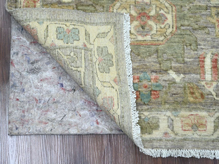 2'6" x 6'0" New Hand Knotted Grey Wool Runner Oriental Rug - MOA10289992