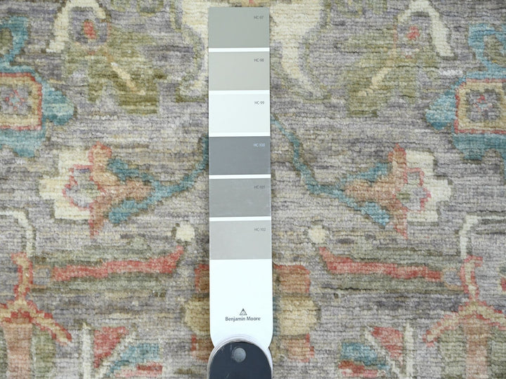 2'6" x 6'0" New Hand Knotted Grey Wool Runner Oriental Rug - MOA10289992