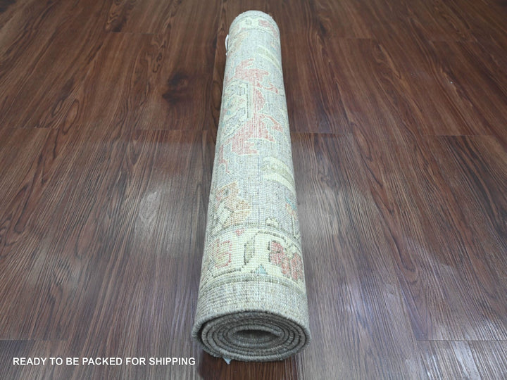 2'6" x 6'0" New Hand Knotted Grey Wool Runner Oriental Rug - MOA10289992