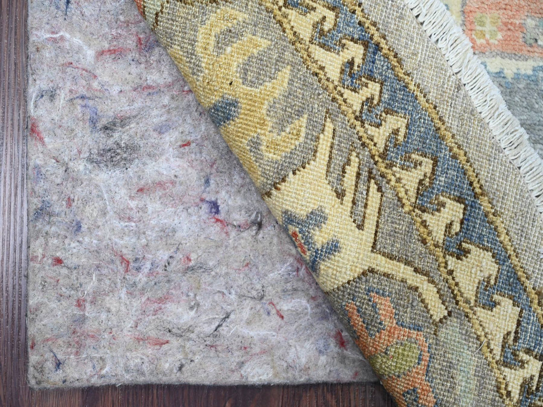 7'8" x 7'11" New Hand Knotted Grey Wool Round Oriental Rug - MOA10289997