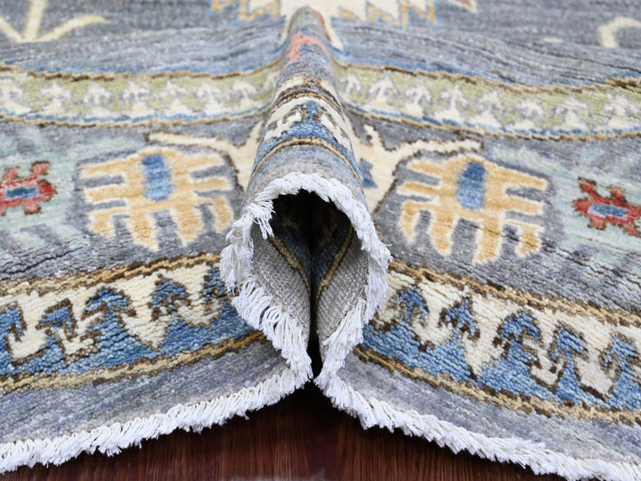 7'8" x 7'11" New Hand Knotted Grey Wool Round Oriental Rug - MOA10289997